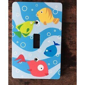 Switch Plate Cover Single Toggle Fish Ocean Waves Unique Nursery LHMC 2005